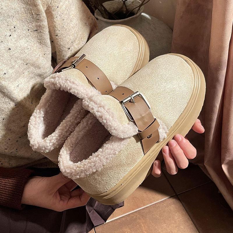 Men's Cotton Slippers Autumn and Winter Bags and Indoor Home Thick-soled Non-slip Velvet Thermal Cotton Shoes Can Be Worn by Female Couples