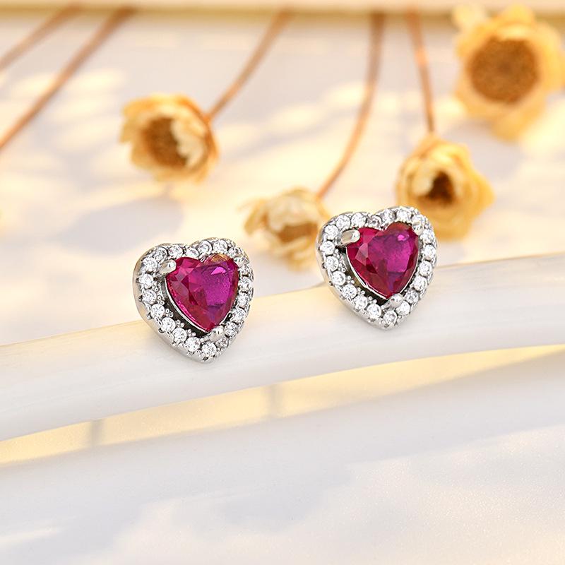 Twelve Constellations Heart-Shaped Stud Earrings with S925 Sterling Silver