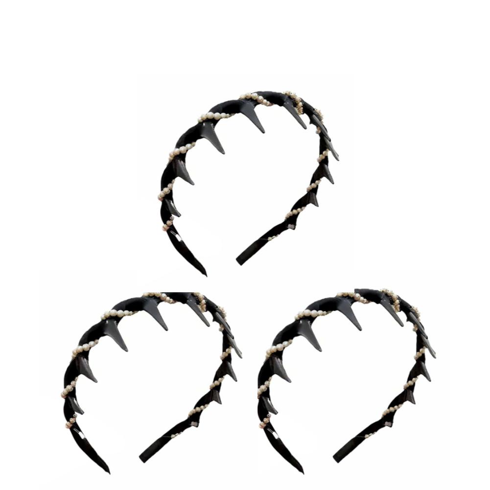 Women Headband Vintage High Cranium Artificial Pearl Hairband Rhinestones Hair Accessories Sweet Fashion Little Girls Hair Hoop