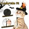 Adjustable Halloween Cat Costume Pumpkin Pet Halloween Supplies Cat Collar Hat Set  Halloween Party