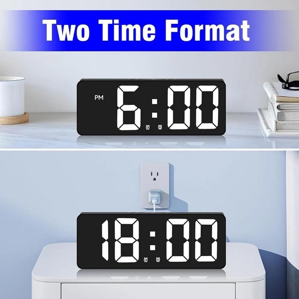 Temperature Display Alarm Clock Calendar Function Electric Bedside Desk Clock  Indoor Use