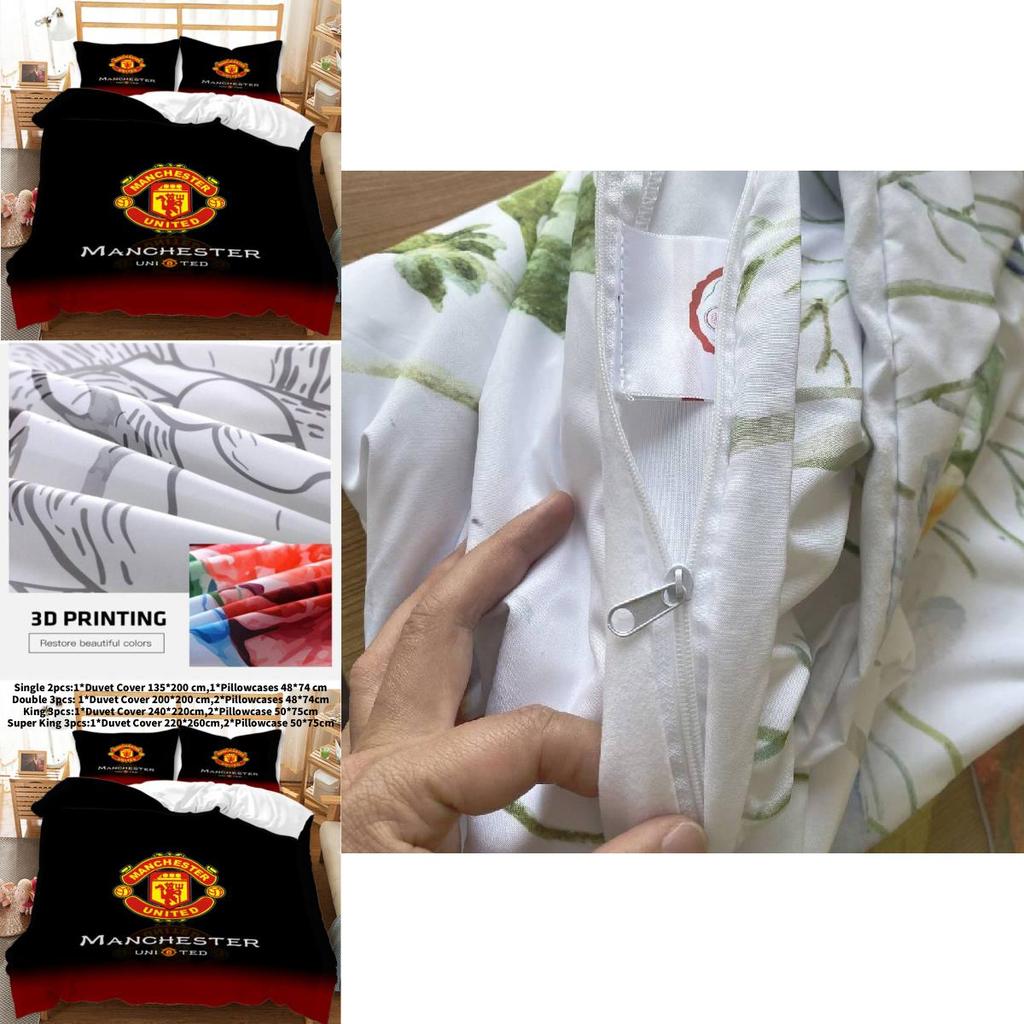 Manchester United Comforter Set With Active Printing For Home Bedroom Use