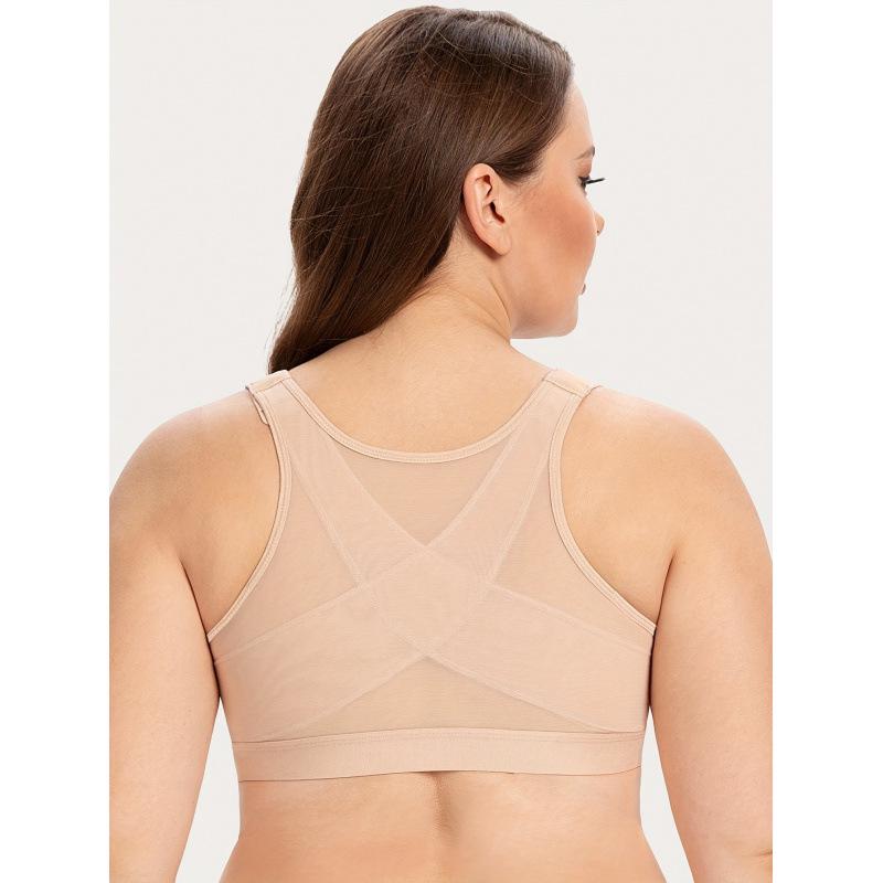 2025 Plus Size Front Buckle Wireless Bra for Women in Europe and America