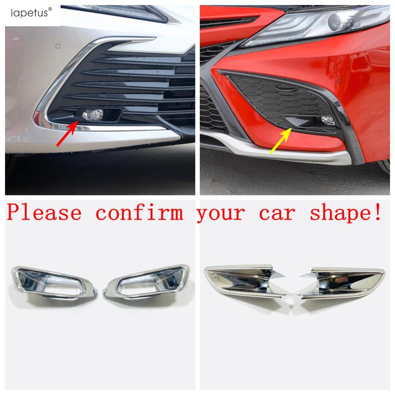 Front Bumper Fog Lights Lamps Frame Decoration Cover Trim For Toyota Camry XV70 ABS Chrome Accessories Exterior
