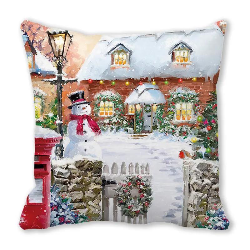 New Years Gifts Christmas Ornaments Pillow Cases Merry  Home Decorations  Cushion Covers