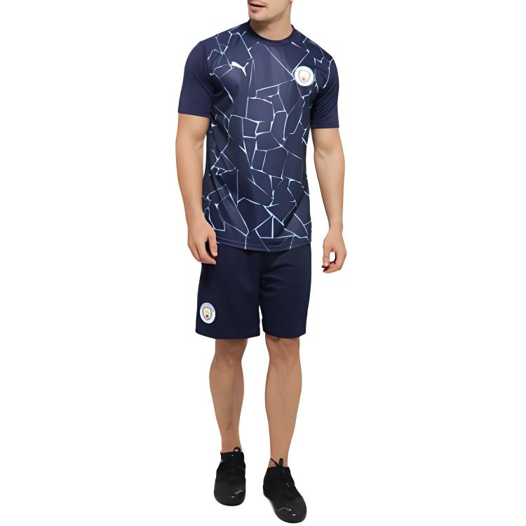 Puma Manchester City Football Club Short Sleeve T-Shirt Men Tops Blue 758030-07