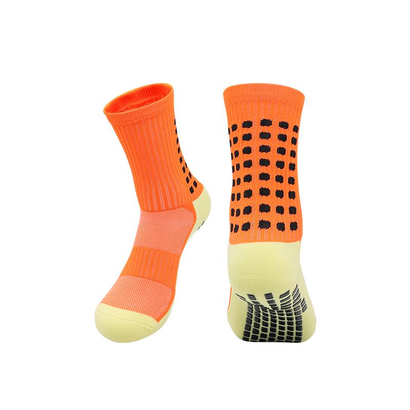 Men's Non-Slip Mid-Calf Football Socks with Thickened Towel Bottom and Silicone Grip