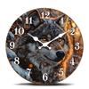 Wolf In Snowy Forest Wall Clock - Wild Animal Art Round Clock for Living Room, Quiet Quartz Movement, Nature Inspired Timekeepin