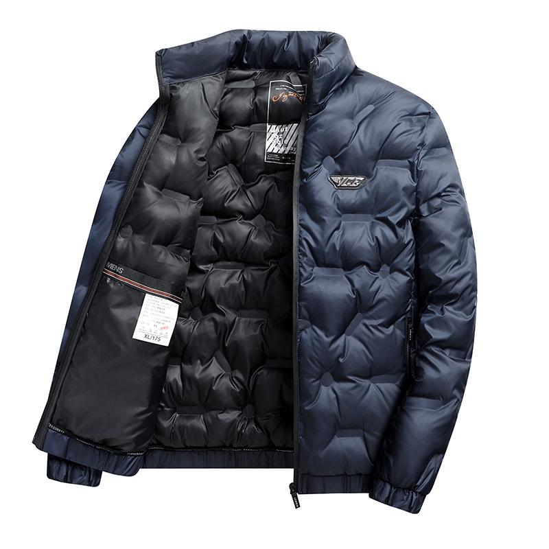 

Зимняя куртка-стойка, мужская модная теплая куртка, хлопковая куртка, пуховик, ветрозащитная куртка M темно-синий