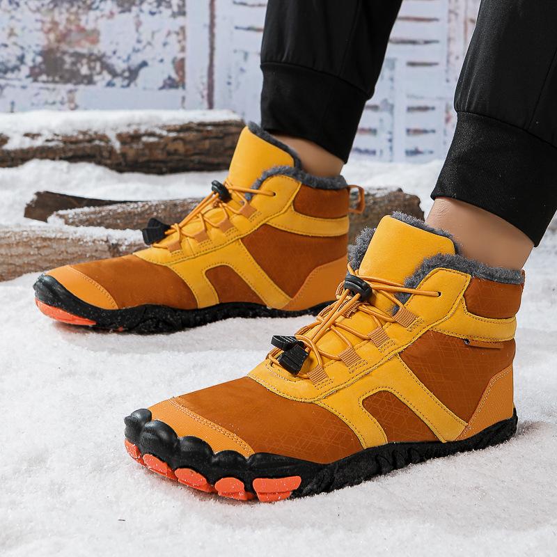 Cross-border Winter Velvet Anti-splashing Five-finger Snow Boots Warm Couple Middle Help Casual Non-slip Cotton Shoes Outdoor