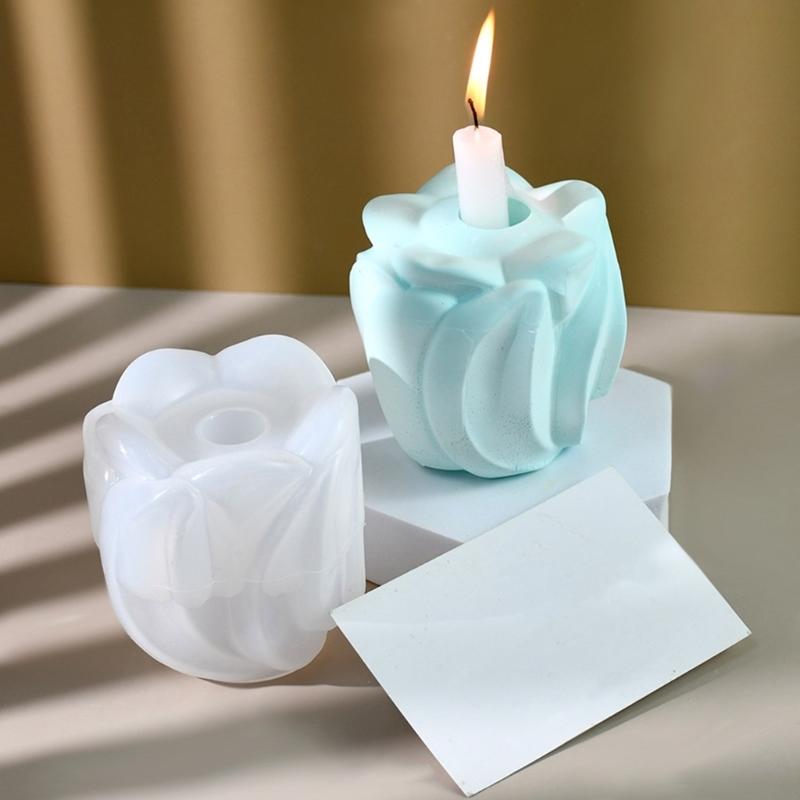 Multipurpose Flower Candle Stand Sturdy Silicone Plaster Mold for Elegant Home Decoration Wedding and Festive Occasions