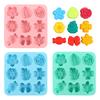 1 Pieza Moldes de Silicona para Caramelos con Forma de Flor de 9 Cavidades Flor Margarita Moldes de Chocolate Flor Tulipán Lazo Hojas Para Gelatina Pudín