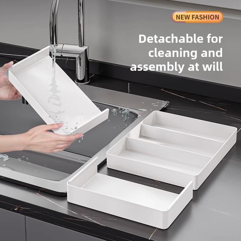 Retractable Desktop Drawer Organizer for Cutlery and Chopsticks