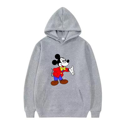 Disney Mickey Mouse Pattern Woman Fashion Sporty Loose Grey Spring Tops Clothes Pullovers Ladies Cheap Hoodies Men Sweatshirts
