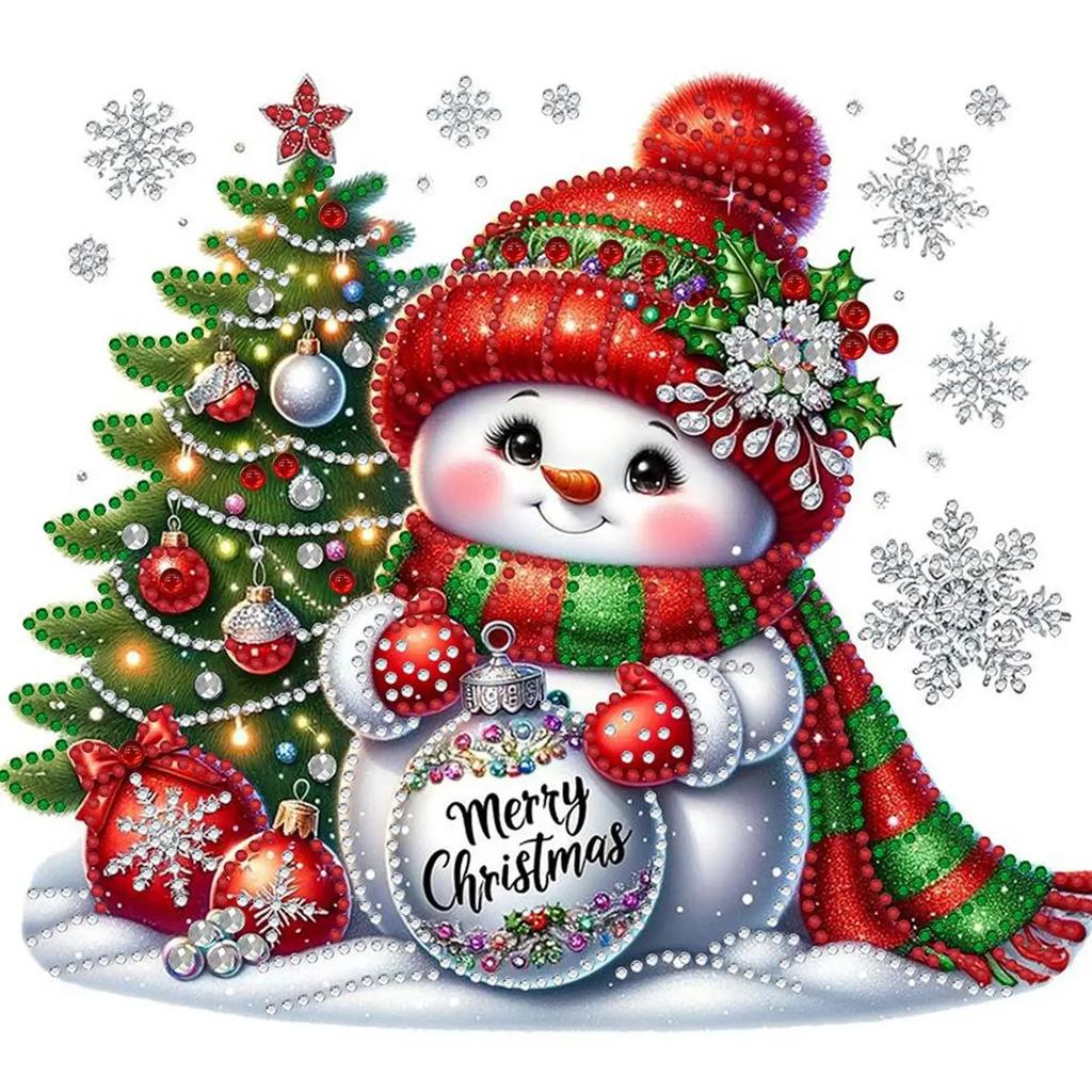 30*30cm Partial Special Shaped Drill Xmas Snowman Decor5D DIY Diamond Painting Rhinestone Diamond Painting Home Wall Decor