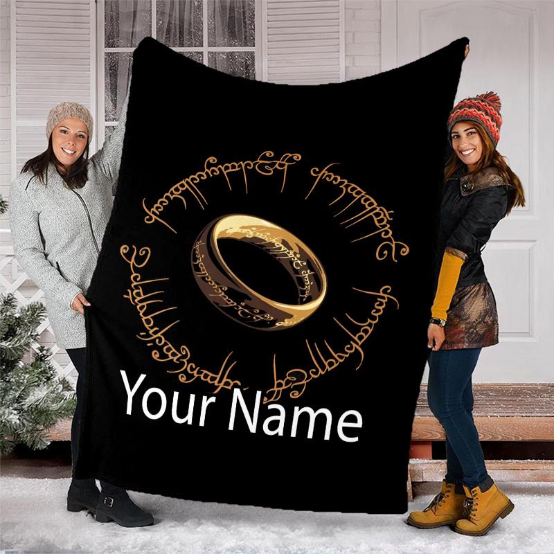 Custom Name The Lord of the Rings Theme Printed Blanket - Perfect for Couch, Bed, Travel & Outdoor Use | Machine Washable, Cozy & Durable.