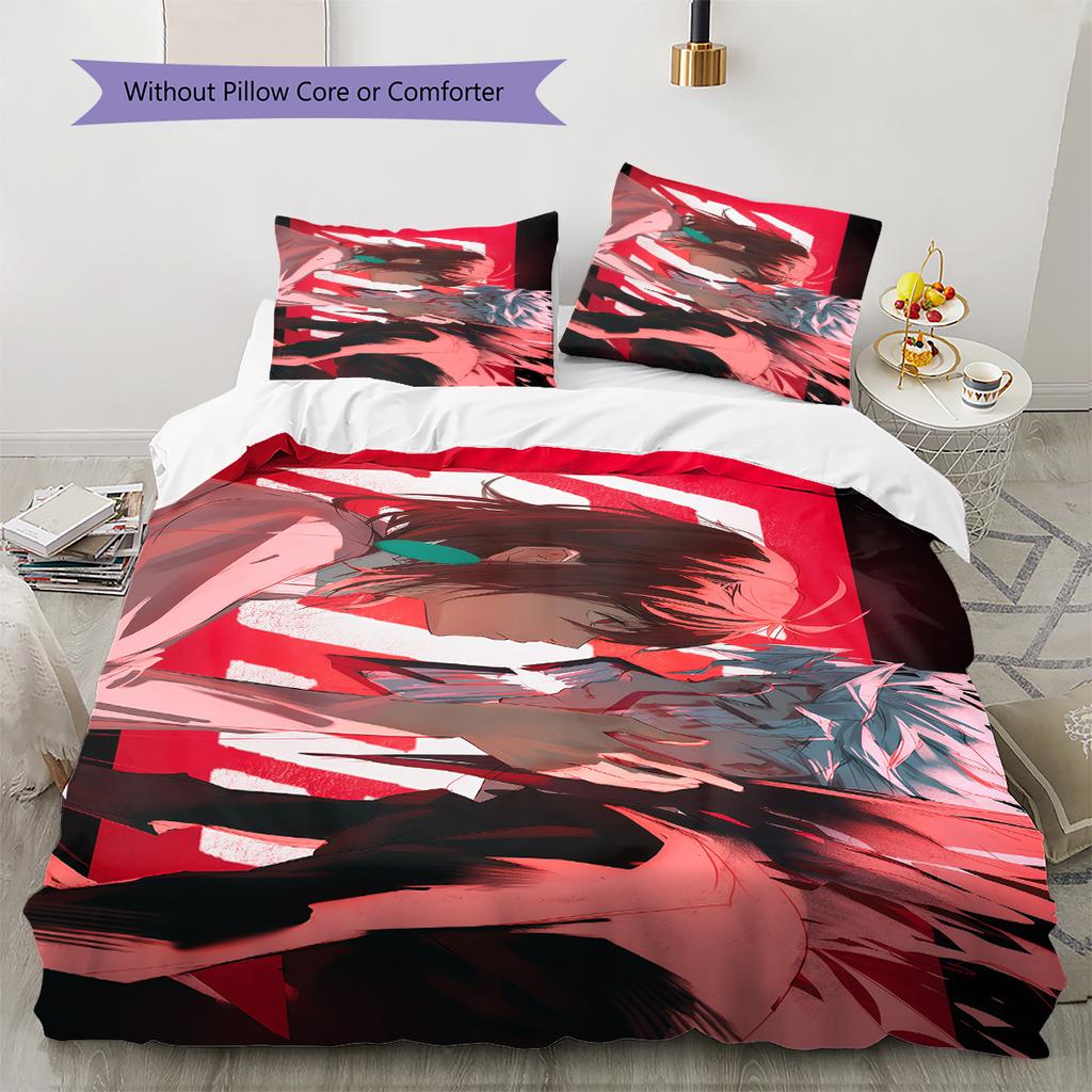 DAN DA DAN Muster Bettwäsche, Steppbett Set Bettbezug Kissenbezug Zuhause Geburtstagsgeschenk (1 Bettbezug + 2 Kissenbezüge, ohne Füllung)