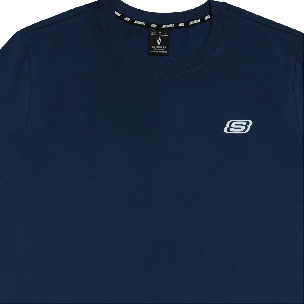 Skechers Versatile Comfortable Pure Cotton Sports Casual Trendy Soft Breathable Short Sleeve T-Shirt Men tops Navy-Academy-Blue RF-L121M173-02MZ