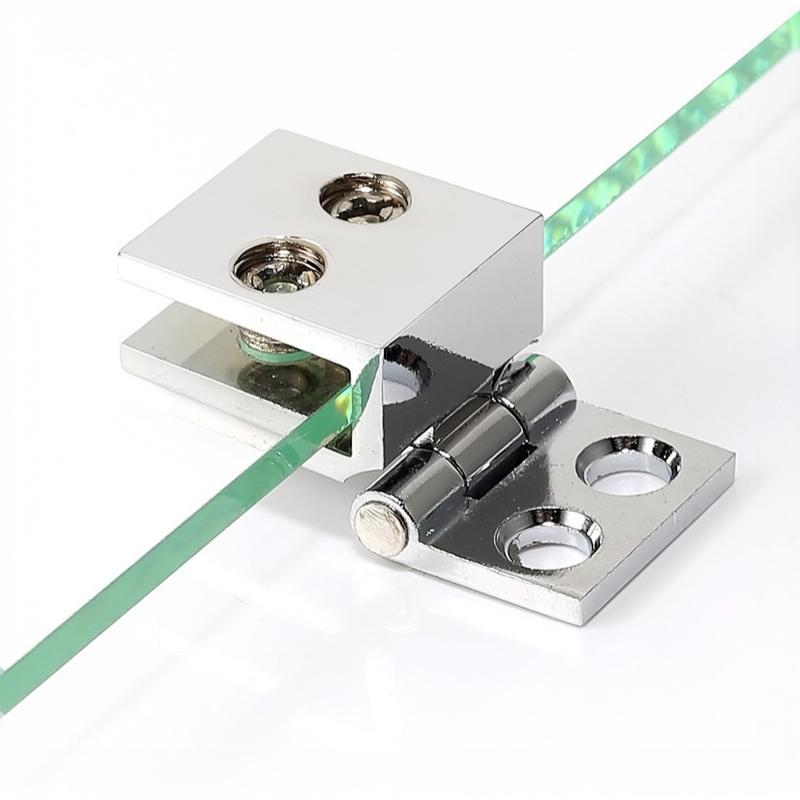 Zinc Alloy Glass Door Hinge No Drilling Required Sturdy Structure Perfect For Cabinet Showcase Wine Rack Glass Doors