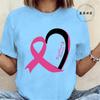 T-shirt a maniche corte da donna Maglietta Consapevolezza Cancro al Seno Nastro Rosa Maglietta con Stampa Abbigliamento Donna T Shirt Harajuku