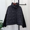 Stand-up Collar Zipper Design Sense Cotton Clothes Splicing Knitted Cardigan Autumn and Winter New Thickened Loose Sweater Jacket Women
