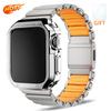 Cinturino in Titanio+Custodia in TPU per Apple Watch Ultra 3 2 49mm 46mm 45mm 44mm Braccialetto da Uomo d'Affari per iwatch 11 10 9 8 7 6 5 4 SE Cinturino