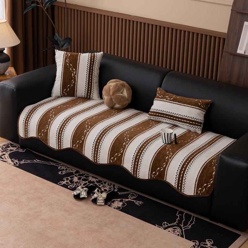 French Premium Sofa Cushion  New Four-Season Universal Straight Row Special-Shaped Seat Cushion Fixed Non-Slip Sofa Cover