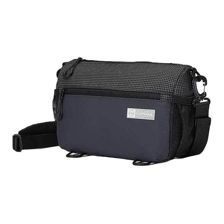 New Skechers Fabric Crossbody Bag, Shoulder Bag Regular Unisex Black Plaid All Over Print L125U035-053F