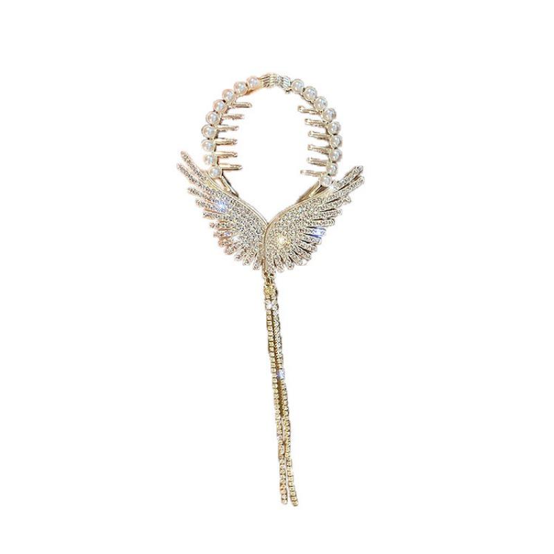 Angel Wings Tassel Hair Clip for Ponytails & Buns
