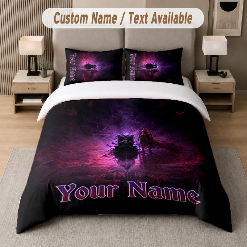 Custom Name Solo Leveling 3Pcs Duvet Cover Set Personalized Text Bedding Pillowcases Bedroom