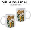 1pc 11oz Ceramic Beer Lover Mug with Double-Sided Printed Design, Home Drinkware