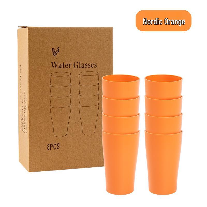 Cross-border Plastic Tableware Set: Plates, Bowls, Cups, Vomit Bowls, 24-Piece for Home Use.