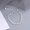 S925 Sterling Silver O-Type Chain Bracelet for Women Men Simple Round Chain Adjustable Couple Bracelets Couple Fine Jewelry Gift