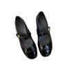 French Mary Jane small leather shoes autumn British style thick heel one-word buckle temperament single shoes