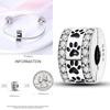 Cat Butterfly Daisy CZ Pave Clip Charm Bead Components Positioning Buckle Copper Metal Silicone Spacer Bead Components Compatible With Authentic