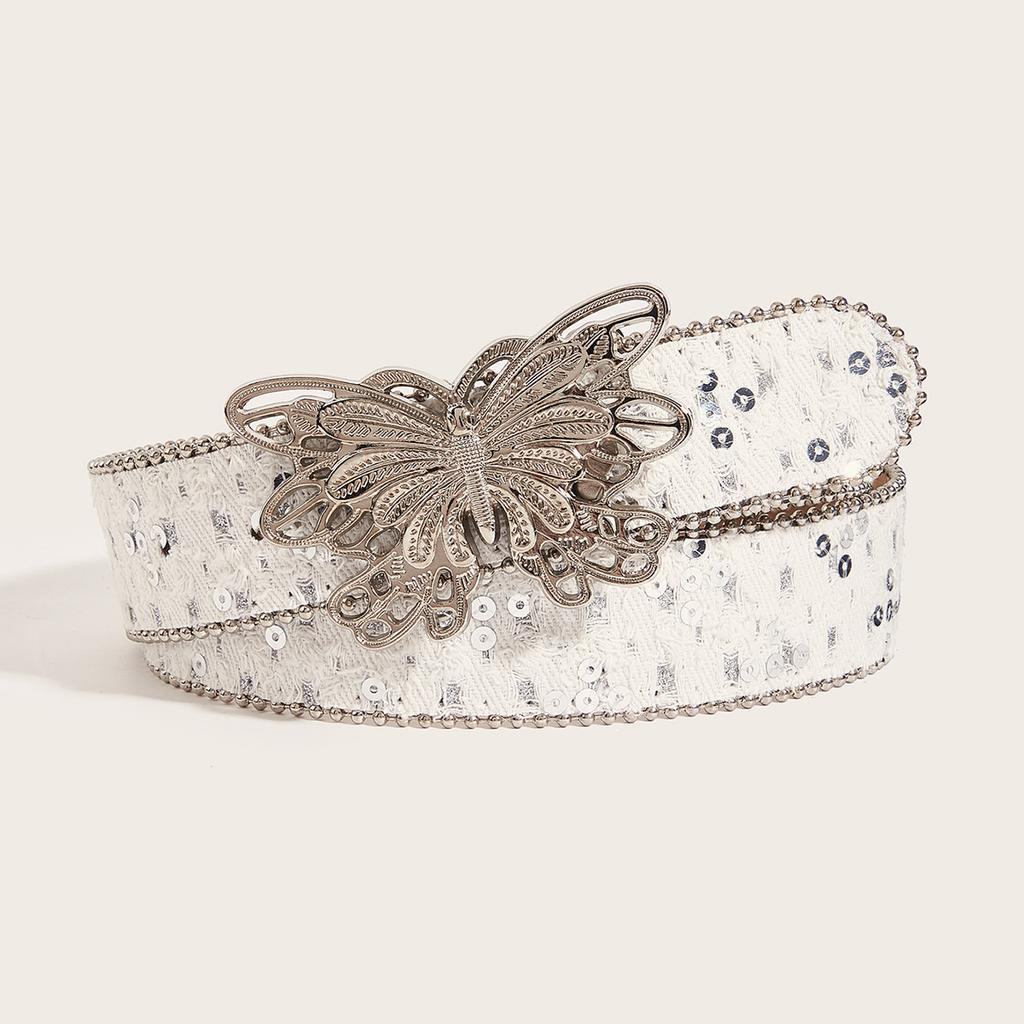 Casual Womens Canvas Belt With Butterfly Clasp Jeans Belt Accessories Clothing