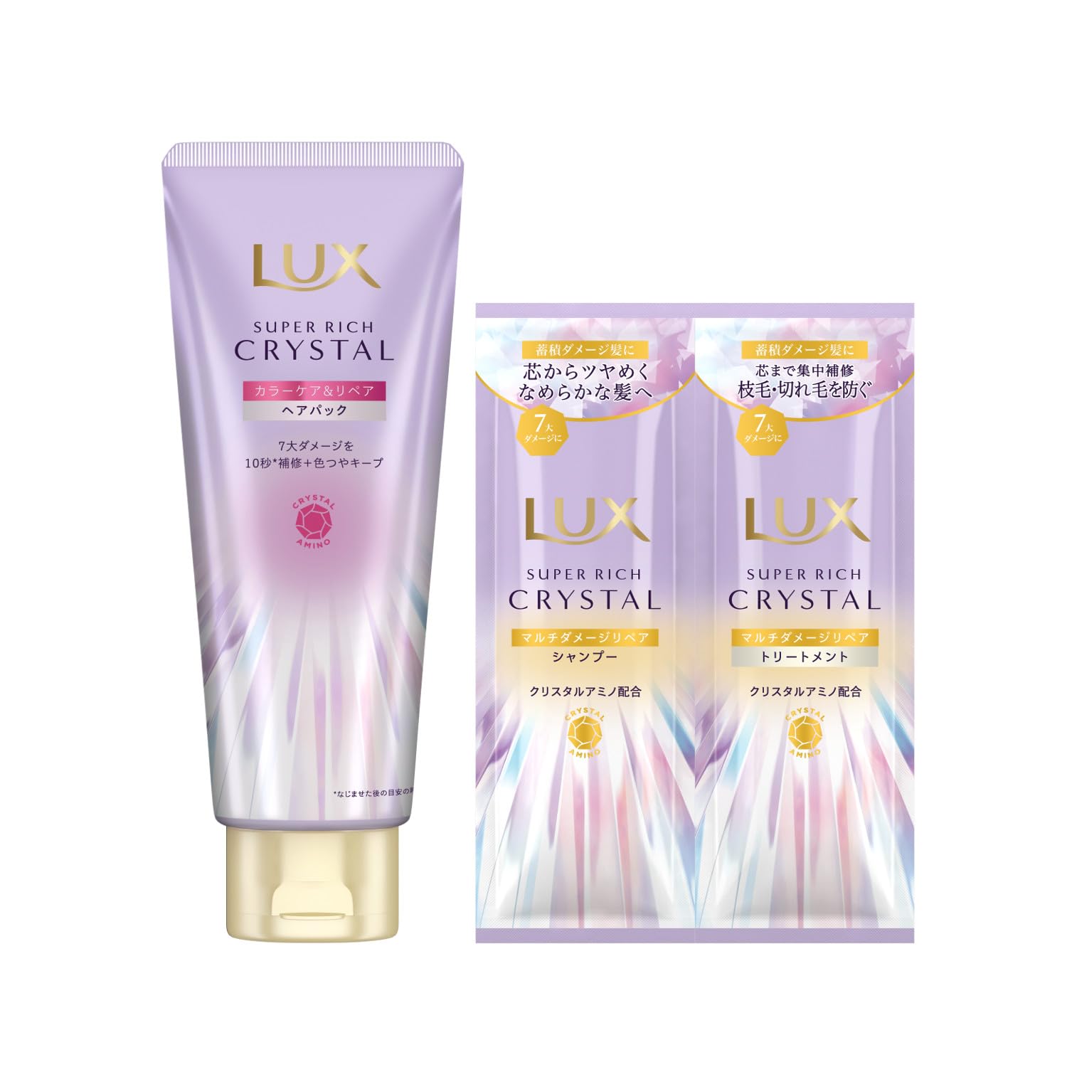 LUX Super Rich Crystal Color Care Repair Treatment Hair Mask with Sachet & Rinse-Off (180g) - Color-Fad Prevention,