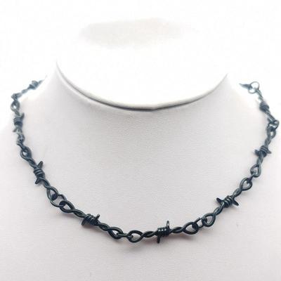 Collar Hip-hop Zarzas Espinas Cadena Accesorios Alambre de Espino Alambre Pequeño Estilo Gótico Punk