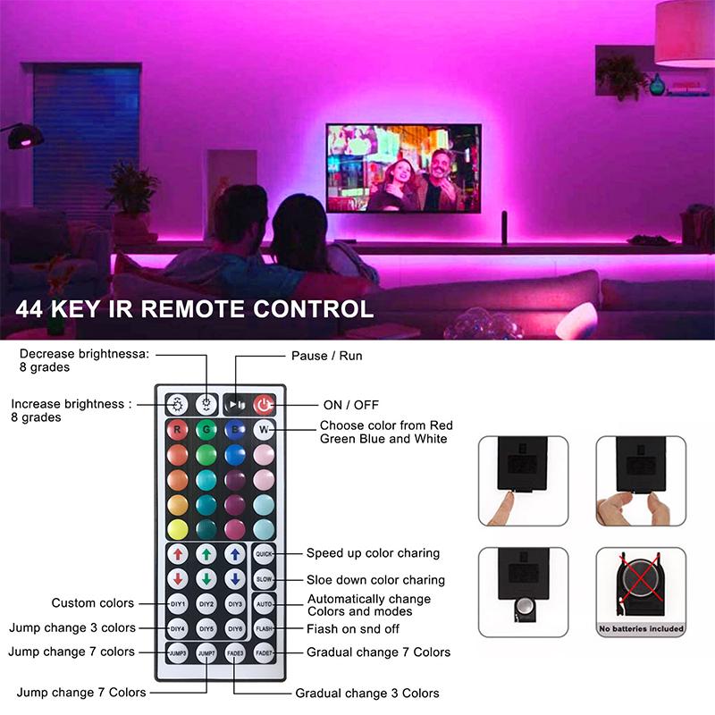 Rgb Lighting Controller 12v 4pin Rgb LED Lights Controller Box Receiver Smart Controller 44key Remote RGB Led Controller