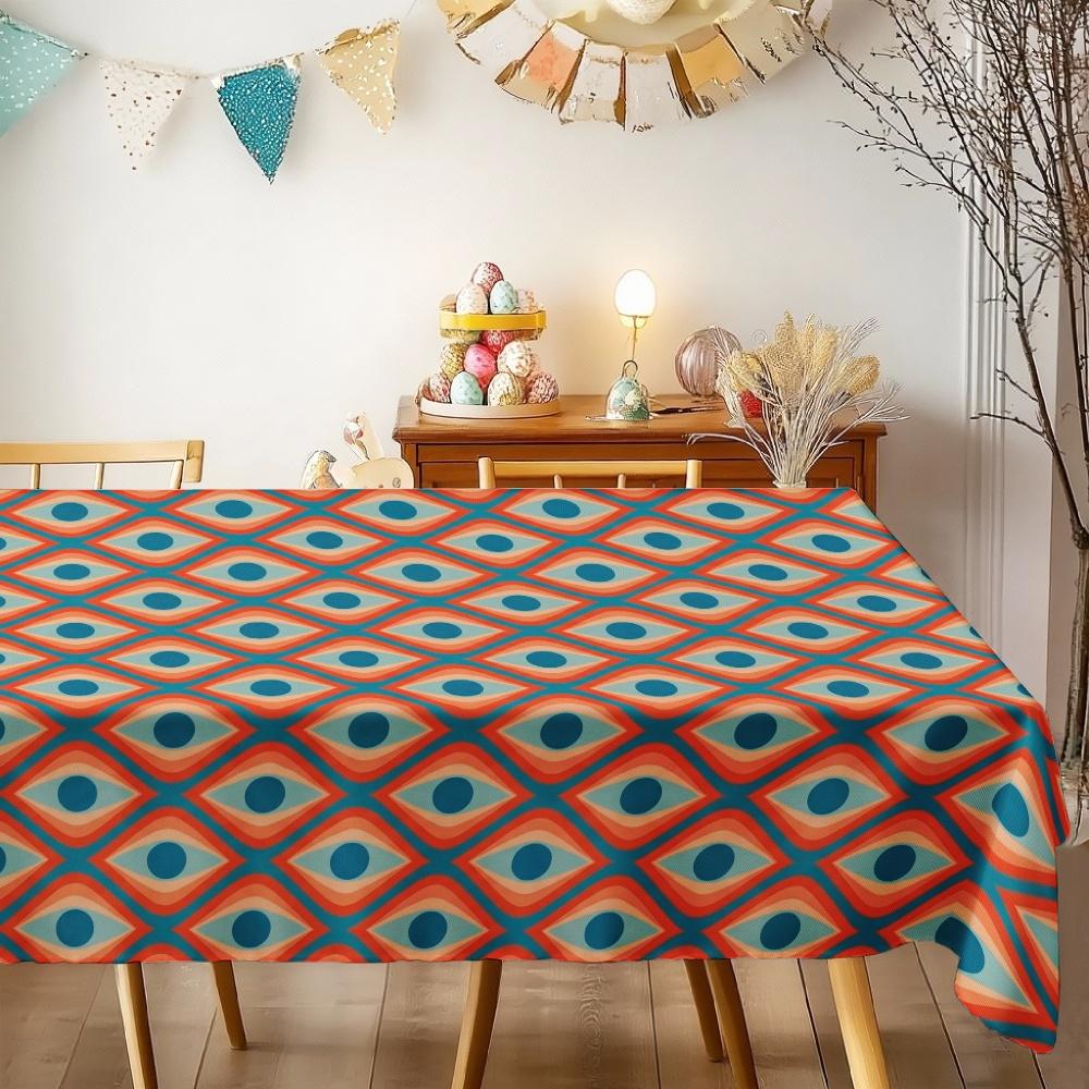 Geometric Pattern Rectangle Table Cloth for Table Decor Kitchen Dining Waterproof Reusable Tablecloth for Table Home Patio