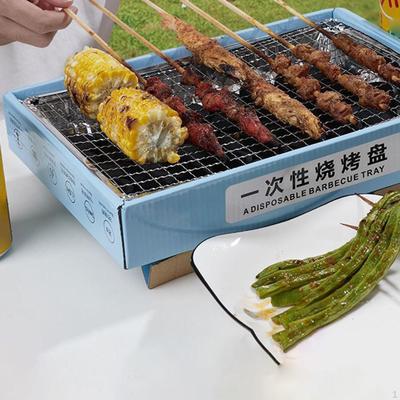 Small Disposable Grill Camping Charcoal Supplies Equipment Grilling Barbecues for Outdoor