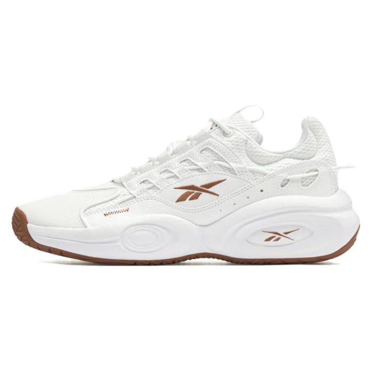 Reebok Solution Mid Retro Basketball Shoes Unisex Sneakers White Brown 100033898