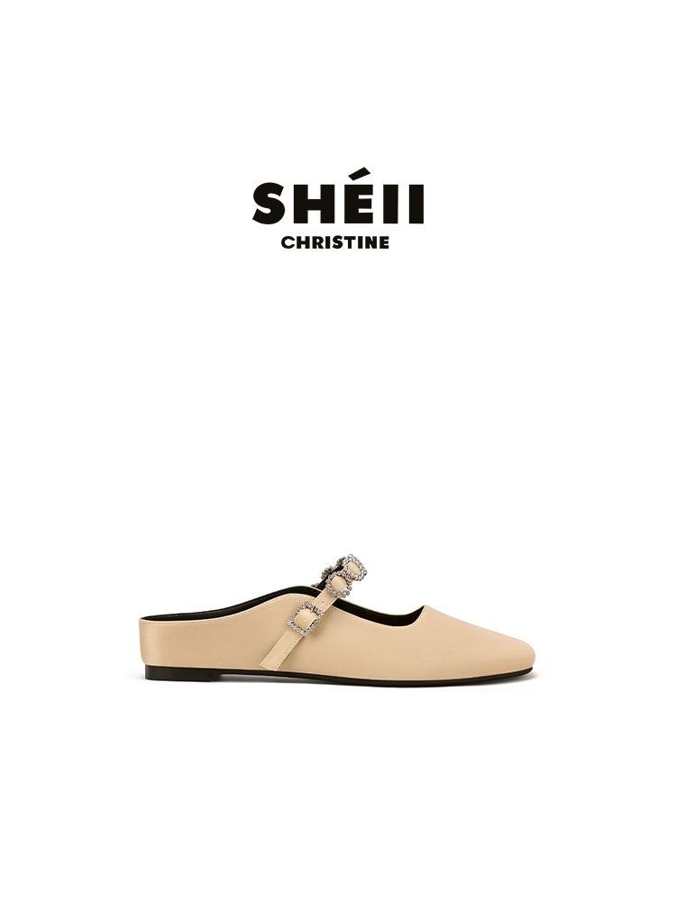 

Кожаный верх 4 см сумка голова полу-драгоценные камни Мэри Джейн крутые тапочки женская летняя обувь 40