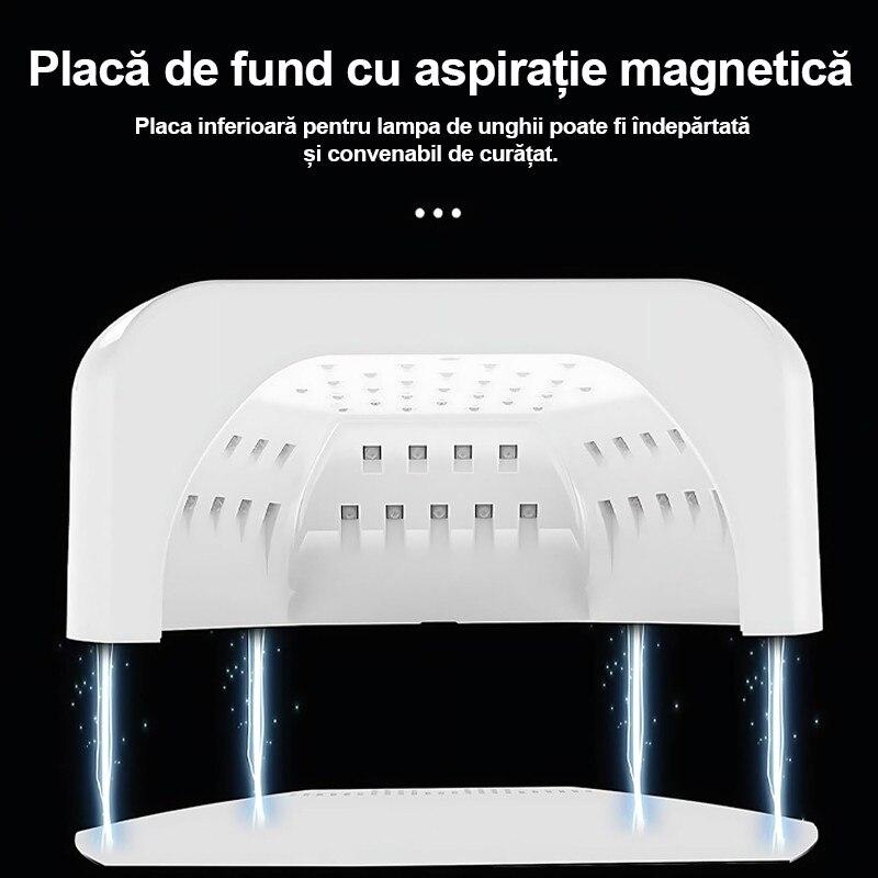 Rqiurpn 298W UV LED lampa na nehty 72 diod, 4 časovače, Rychleschnoucí, Chytré senzory pro manikúru a pedikúru, Bílá