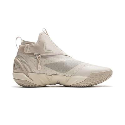 Li Ning BadFive 4 Cushioning Slip Resistant Abrasion Resistant Mid Top Basketball Shoes Men's Beige ABFU031-2