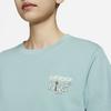 New Nike Sportswear Women's Embroidered Swoosh T-shirt Blue FD2550-309