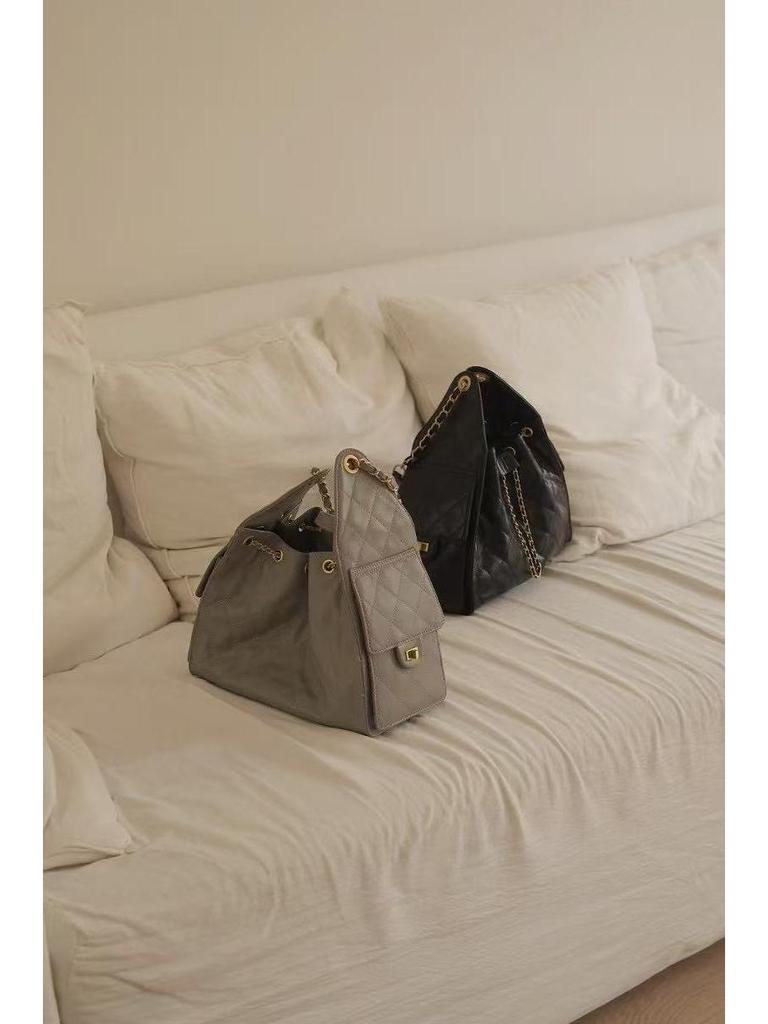 Bolsa Hobo Transversal de Corrente Argyle Retrô de Grande Capacidade para Mulheres