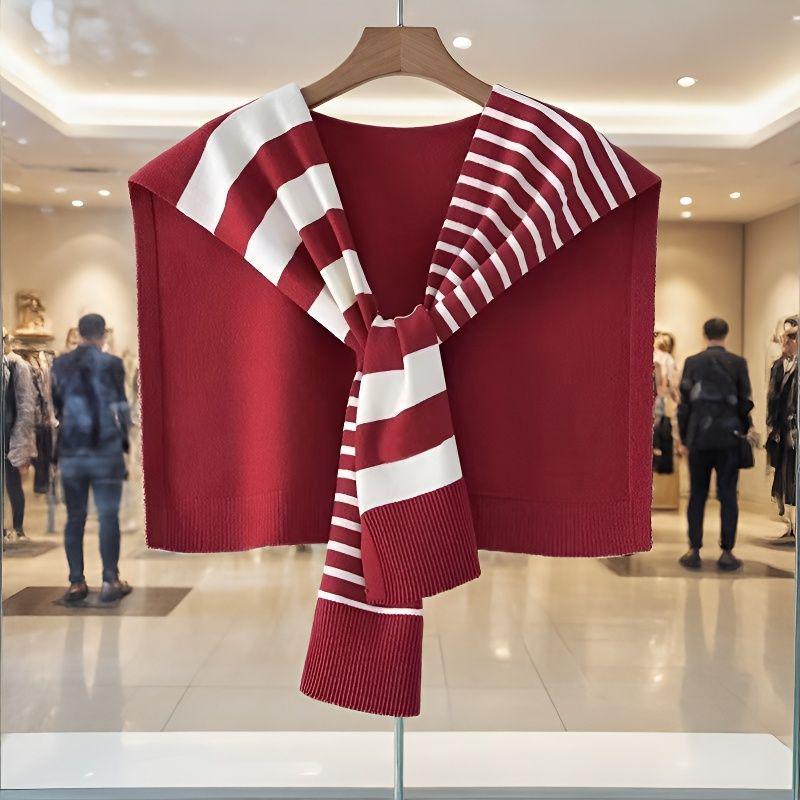 Korean-Style Striped Shawl Shirt: Versatile Summer Sun Protection and Travel Cover-Up