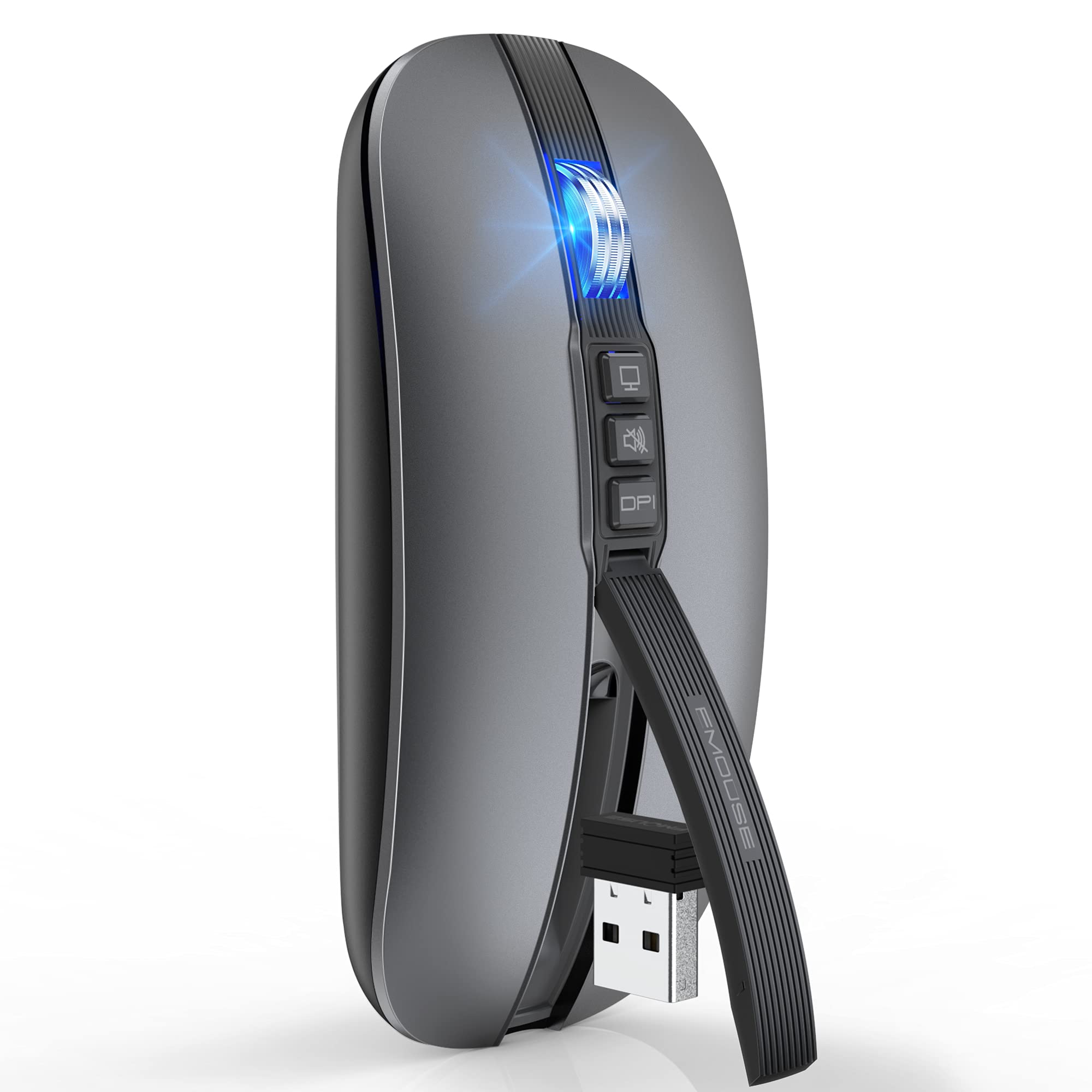 

FMOUSE Bluetooth Wireless Optical High Desktop Back Quiet Compatible with and iPad Japanese Instruction Manual Mouse, Quiet, Rechargeable, Slim, сірий колір