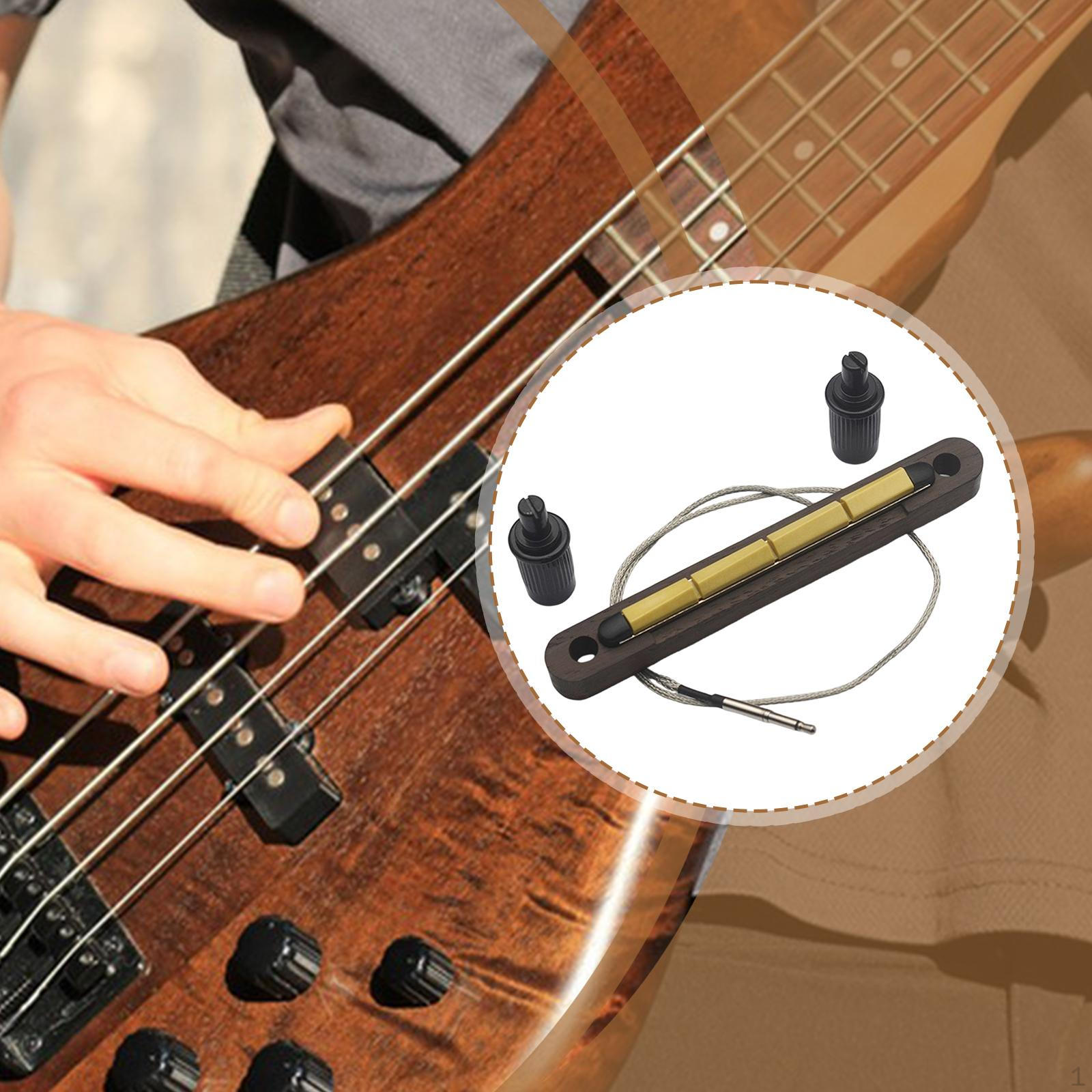 Pickup Piezo Bar for Bass Replacement Music Instrument Accessories 2.5mm Output Jack 4 string